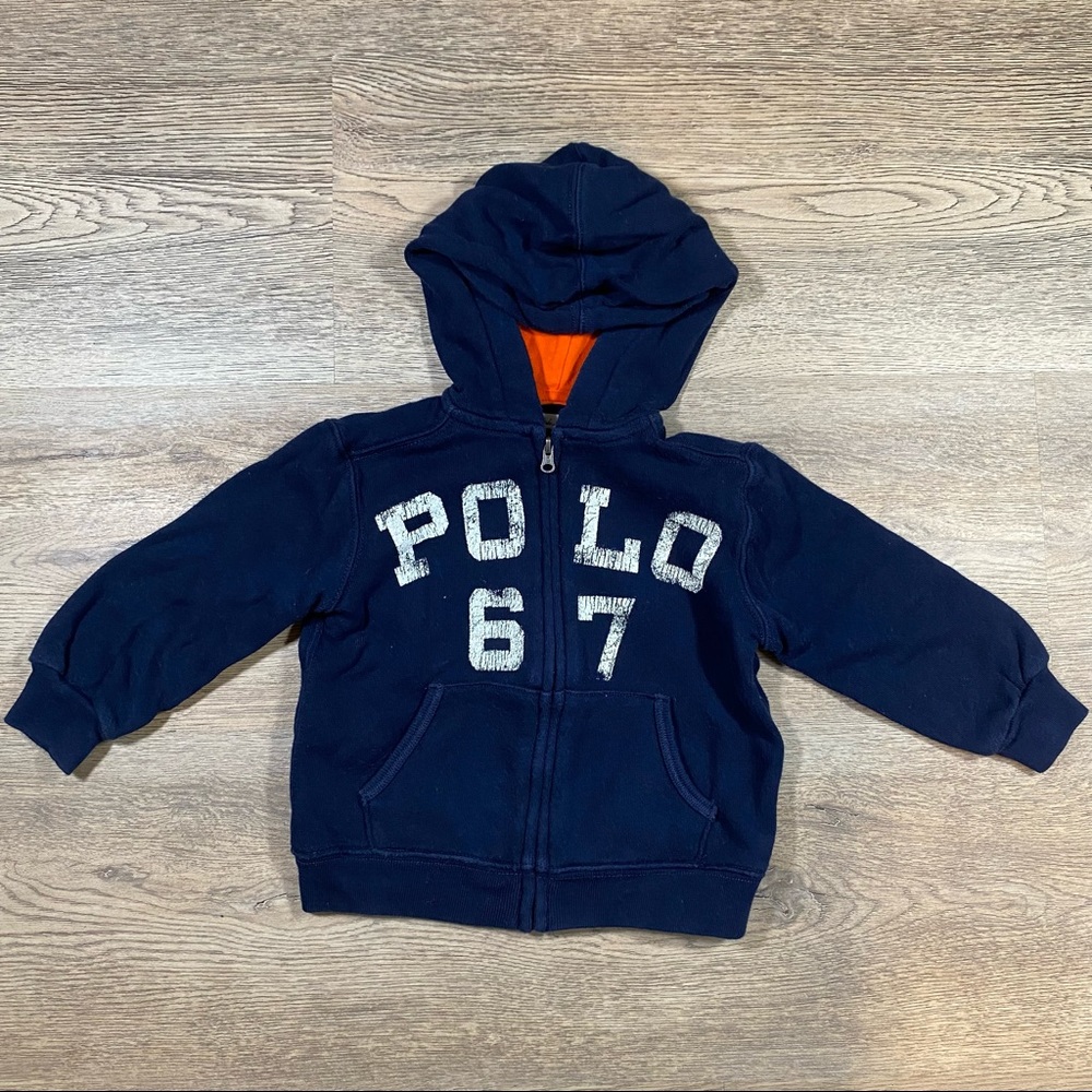 Ralph Lauren Hoodie Boys Blue Size 18 Months Full Zip